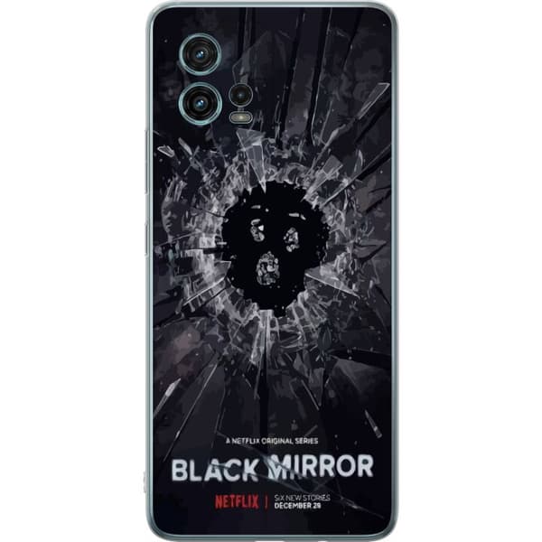 Motorola Moto G72 Läpinäkyvä kuori Black Mirror Sci-Fi Netflix -sarja Dystopia Teknologia Cyberpunk Synkkä TV Videopeli Teema