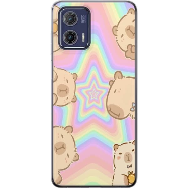 Motorola Moto G73 Genomskinligt Skal Kawaii Capybara Galaxy Söt Anime Djur Rymdmotiv Kawaii Trend Present TikTok Design