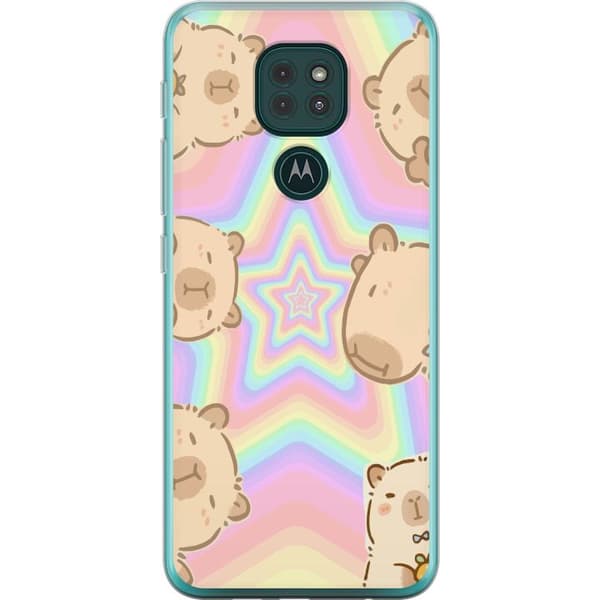 Motorola Moto G9 Play Läpinäkyvä kuori Kawaii Capybara Galaxy Söpö Anime Eläin Avaruusteema Kawaii Trendi Lahja TikTok-suunnittelu