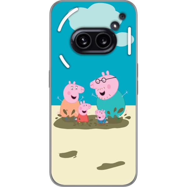 Nothing Phone (2a) Läpinäkyvä kuori Greta Possu Perhe Jori Mutapuro Lasten Kuva Sarja Suosittu Lasten Hahmo Ilo