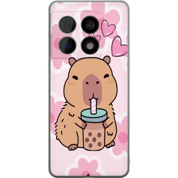 OnePlus 10 Pro Genomskinligt Skal Kawaii Capybara Hjärtan Anime Stil Söt Design Djurmotiv TikTok Populärt Present Tjej