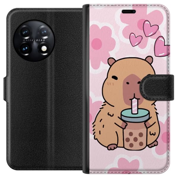OnePlus 11 Lompakkokotelo Kawaii Capybara Sydän Anime-tyyli Söpö Suunnittelu Eläinaihe TikTok Suosittu Lahja Tyttö