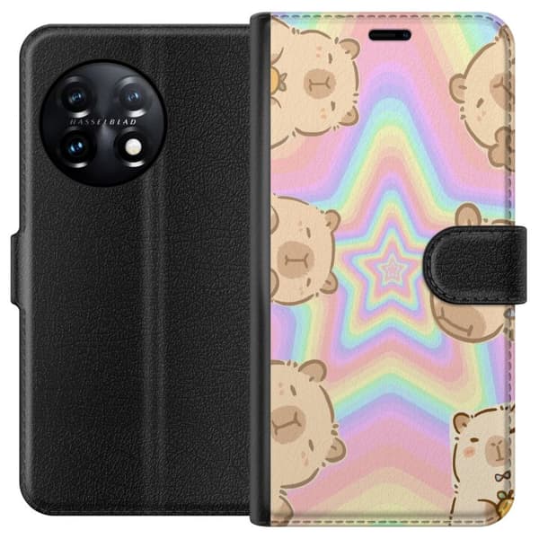 OnePlus 11 Plånboksfodral Kawaii Capybara Galaxy Söt Anime Djur Rymdmotiv Kawaii Trend Present TikTok Design