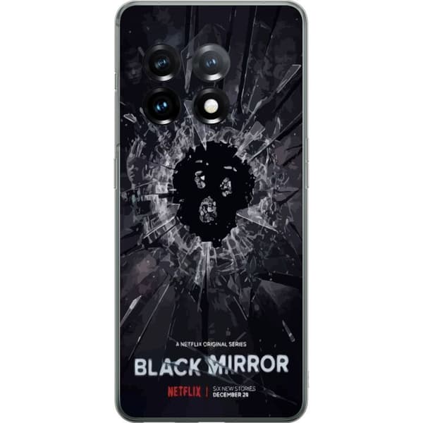 OnePlus 11 Genomskinligt Skal Black Mirror Sci-Fi Netflix Serie Dystopi Teknik Cyberpunk Mörkt TV Spelmotiv