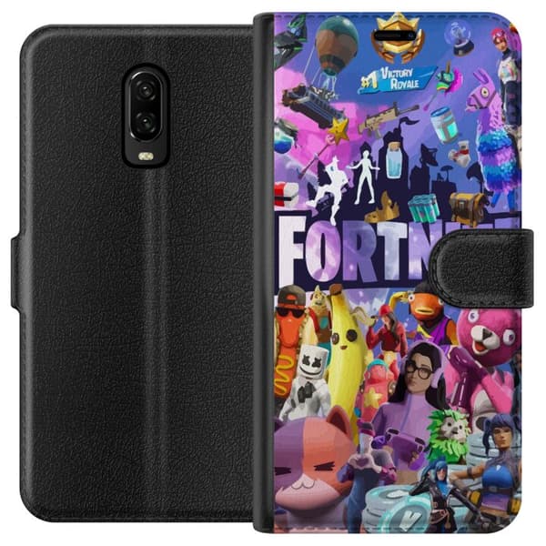 OnePlus 6T Tegnebogsetui Fortnite Skins Emotes Battle Royale Karakterer Gamer Gamingtema Fed Børn Unge