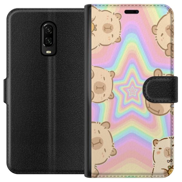 OnePlus 6T Tegnebogsetui Kawaii Capybara Galaxy Sød Anime Dyr Rummotiv Kawaii Trend Gave TikTok Design