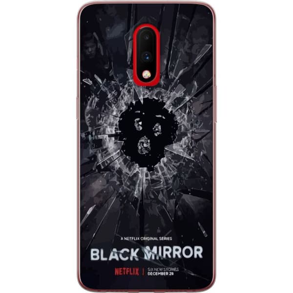 OnePlus 7 Läpinäkyvä kuori Black Mirror Sci-Fi Netflix -sarja Dystopia Teknologia Cyberpunk Synkkä TV Videopeli Teema