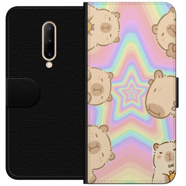 OnePlus 7 Pro Tegnebogsetui Kawaii Capybara Galaxy Sød Anime Dyr Rummotiv Kawaii Trend Gave TikTok Design