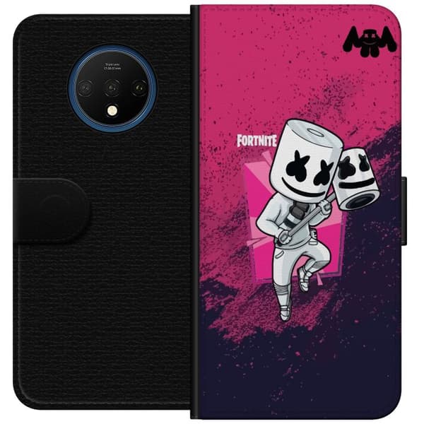 OnePlus 7T Tegnebogsetui Marshmello Fortnite Skin Emote Gaming DJ Karakter Populær Motiv Barn Ungdom Trend