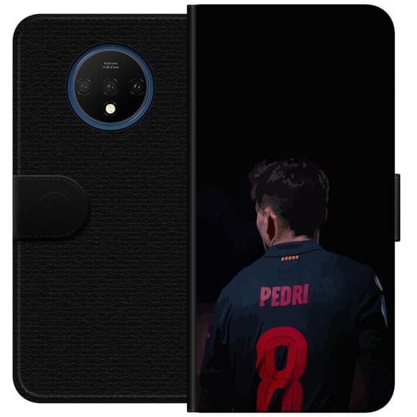 OnePlus 7T Tegnebogsetui Pedri FC Barcelona Fodbold Spansk Midtbanespiller Mål Sportsmotivation Fans Børn Ungdom