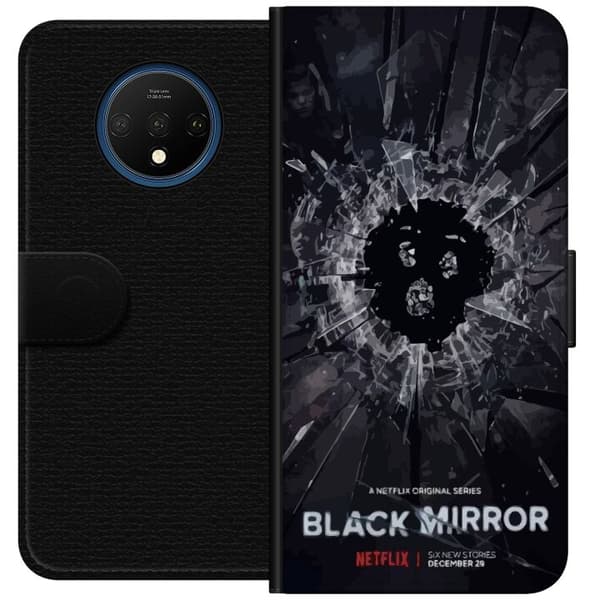 OnePlus 7T Tegnebogsetui Black Mirror Sci-Fi Netflix Serie Dystopi Teknologi Cyberpunk Mørkt TV Videospil Tema