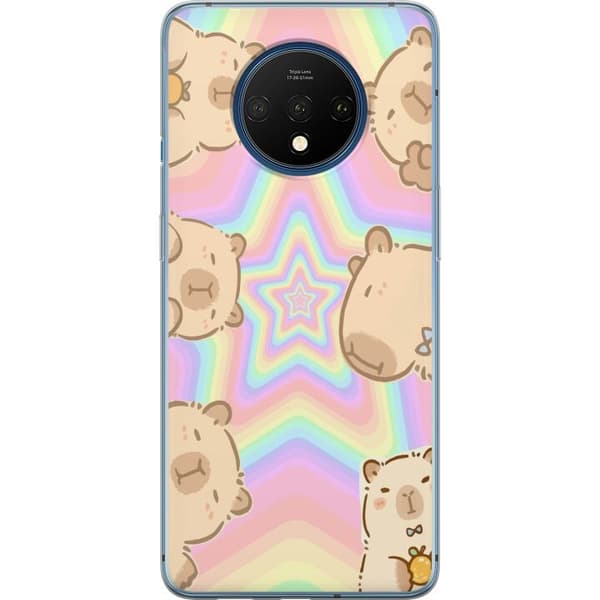 OnePlus 7T Gennemsigtig cover Kawaii Capybara Galaxy Sød Anime Dyr Rummotiv Kawaii Trend Gave TikTok Design