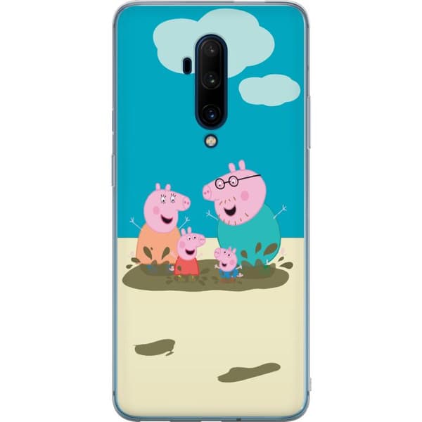 OnePlus 7T Pro Genomskinligt Skal Greta Gris Familjen George Lerpöl Barnmotiv Serie Populär Barnkaraktär Glädje
