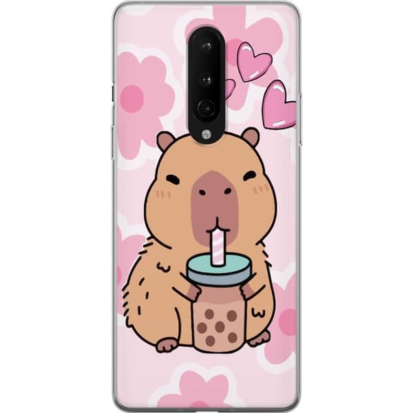 OnePlus 8 Gennemsigtig cover Kawaii Capybara Hjerte Anime Stil Sød Design Dyremotiv TikTok Populær Gave Pige