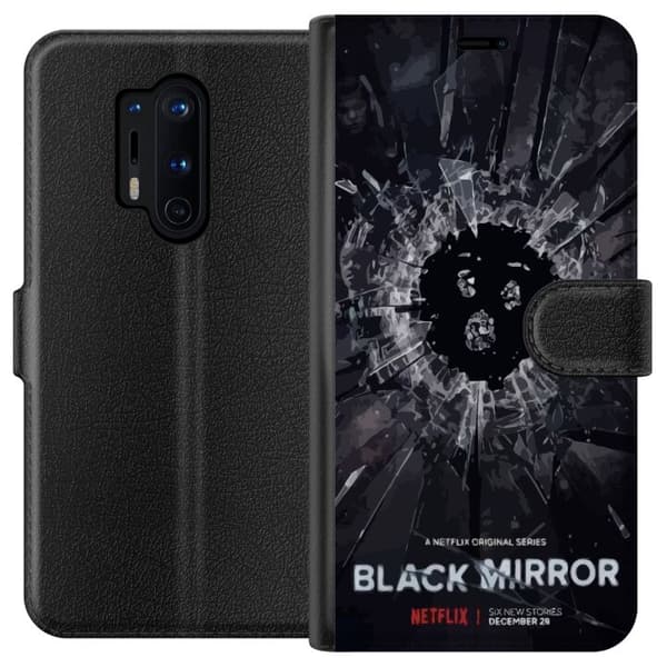 OnePlus 8 Pro Lompakkokotelo Black Mirror Sci-Fi Netflix -sarja Dystopia Teknologia Cyberpunk Synkkä TV Videopeli Teema
