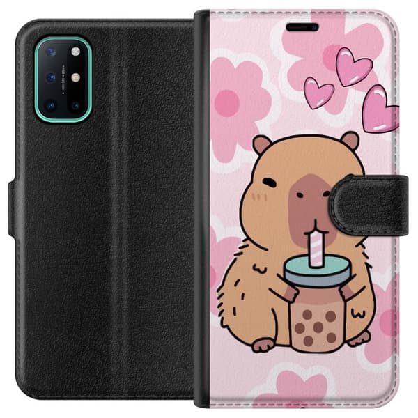 OnePlus 8T Plånboksfodral Kawaii Capybara Hjärtan Anime Stil Söt Design Djurmotiv TikTok Populärt Present Tjej