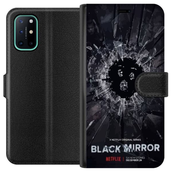OnePlus 8T Plånboksfodral Black Mirror Sci-Fi Netflix Serie Dystopi Teknik Cyberpunk Mörkt TV Spelmotiv