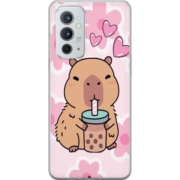 OnePlus 9RT 5G Genomskinligt Skal Kawaii Capybara Hjärtan Anime Stil Söt Design Djurmotiv TikTok Populärt Present Tjej
