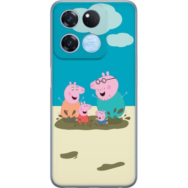 OnePlus Ace Racing Gennemsigtig cover Greta Gris Familie Georg Mudderpøl Børnemotiv Serie Populær Børnekarakter Glæde