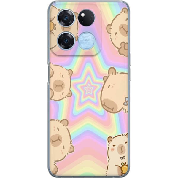 OnePlus Ace Racing Gjennomsiktig deksel Kawaii Capybara Galaxy Søt Anime Dyr Romtema Kawaii Trend Gave TikTok Design