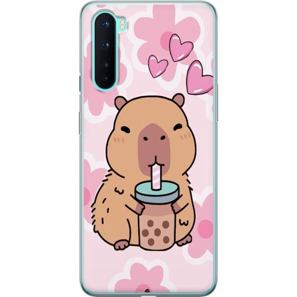 OnePlus Nord Gjennomsiktig deksel Kawaii Capybara Hjerteanime Stil Søt Design Dyretema TikTok Populær Gave Jente
