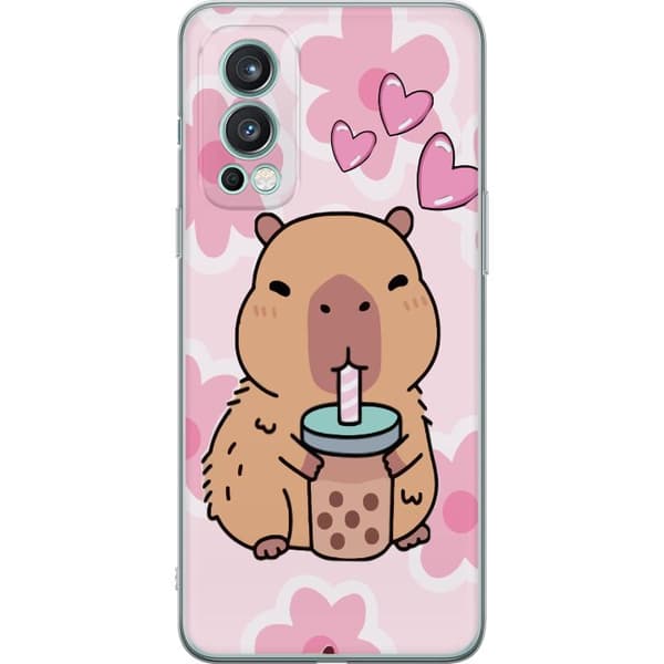 OnePlus Nord 2 5G Gennemsigtig cover Kawaii Capybara Hjerte Anime Stil Sød Design Dyremotiv TikTok Populær Gave Pige