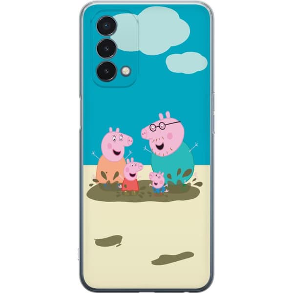 OnePlus Nord N200 5G Genomskinligt Skal Greta Gris Familjen George Lerpöl Barnmotiv Serie Populär Barnkaraktär Glädje