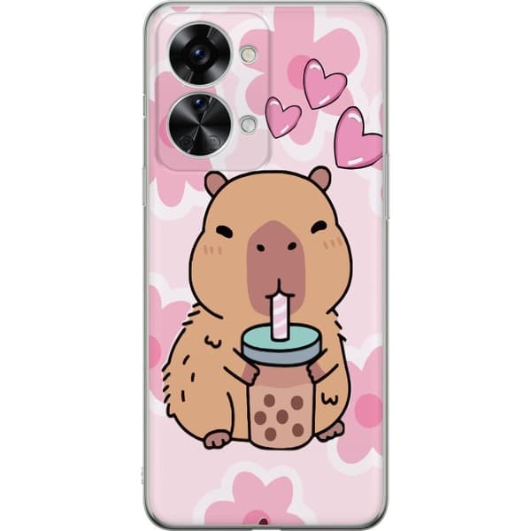 OnePlus Nord 2T Läpinäkyvä kuori Kawaii Capybara Sydän Anime-tyyli Söpö Suunnittelu Eläinaihe TikTok Suosittu Lahja Tyttö