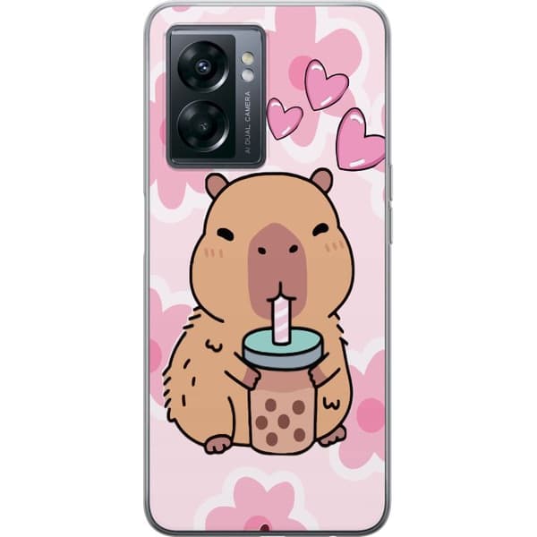 OnePlus Nord N300 Läpinäkyvä kuori Kawaii Capybara Sydän Anime-tyyli Söpö Suunnittelu Eläinaihe TikTok Suosittu Lahja Tyttö