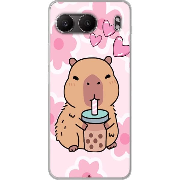 OnePlus Nord 4 Gjennomsiktig deksel Kawaii Capybara Hjerteanime Stil Søt Design Dyretema TikTok Populær Gave Jente