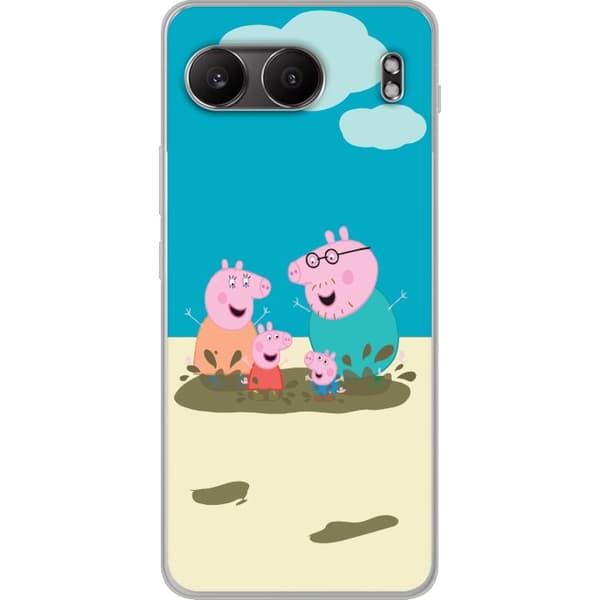 OnePlus Nord 4 Gennemsigtig cover Greta Gris Familie Georg Mudderpøl Børnemotiv Serie Populær Børnekarakter Glæde