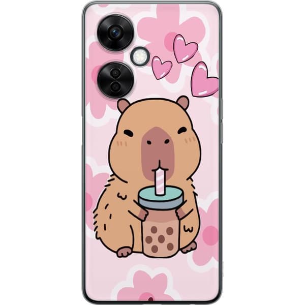 OnePlus Nord CE 3 Lite Genomskinligt Skal Kawaii Capybara Hjärtan Anime Stil Söt Design Djurmotiv TikTok Populärt Present Tjej