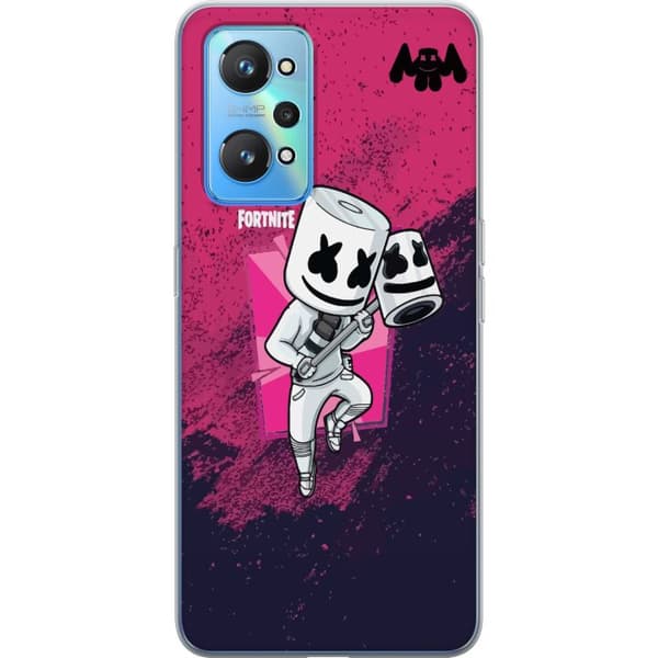 Realme GT Neo2 Genomskinligt Skal Marshmello Fortnite Skin Emote Gaming DJ Karaktär Populärt Motiv Barn Ungdom Trend
