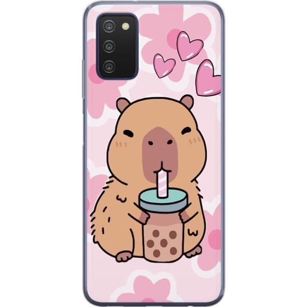 Samsung Galaxy A03s Gjennomsiktig deksel Kawaii Capybara Hjerteanime Stil Søt Design Dyretema TikTok Populær Gave Jente