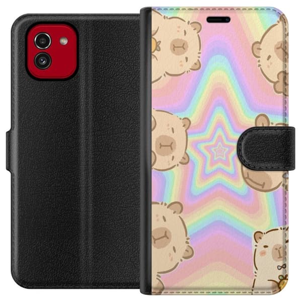 Samsung Galaxy A03 Tegnebogsetui Kawaii Capybara Galaxy Sød Anime Dyr Rummotiv Kawaii Trend Gave TikTok Design