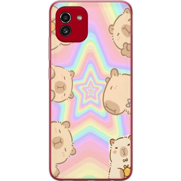 Samsung Galaxy A03 Läpinäkyvä kuori Kawaii Capybara Galaxy Söpö Anime Eläin Avaruusteema Kawaii Trendi Lahja TikTok-suunnittelu