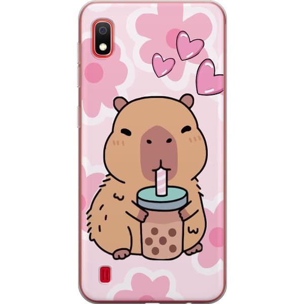 Samsung Galaxy A10 Gjennomsiktig deksel Kawaii Capybara Hjerteanime Stil Søt Design Dyretema TikTok Populær Gave Jente