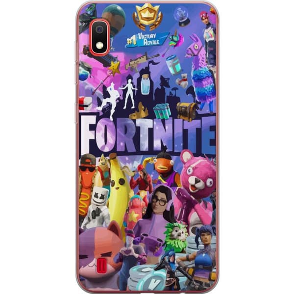 Samsung Galaxy A10 Gjennomsiktig deksel Fortnite Skins Emotes Battle Royale Karakterer Gamer Gamingmotiv Kult Barn Ungdom