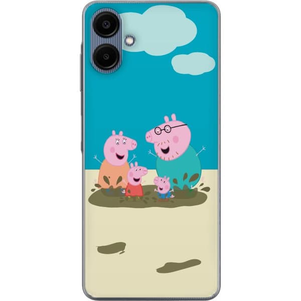Samsung Galaxy A06 Genomskinligt Skal Greta Gris Familjen George Lerpöl Barnmotiv Serie Populär Barnkaraktär Glädje