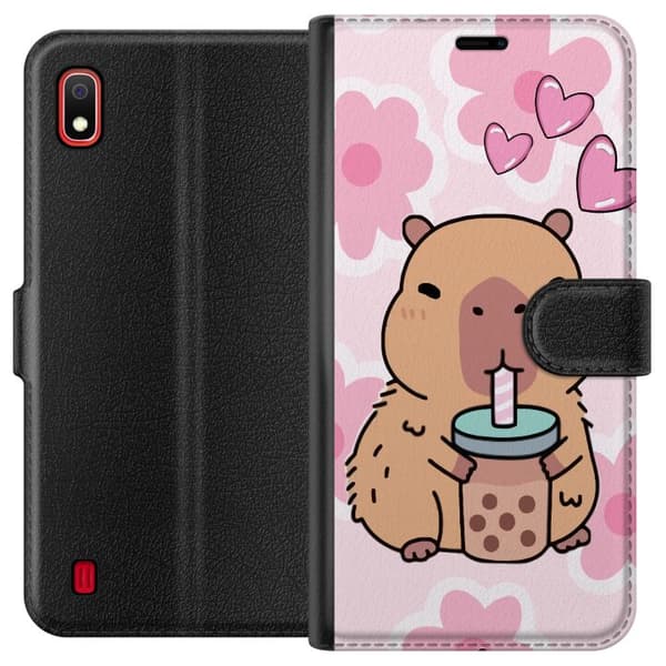 Samsung Galaxy A10 Lommeboketui Kawaii Capybara Hjerteanime Stil Søt Design Dyretema TikTok Populær Gave Jente