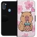 Miniatyrbilde 1 av 3: Samsung Galaxy A11 Lommeboketui Kawaii Capybara Hjerteanime Stil Søt Design Dyretema TikTok Populær Gave Jente