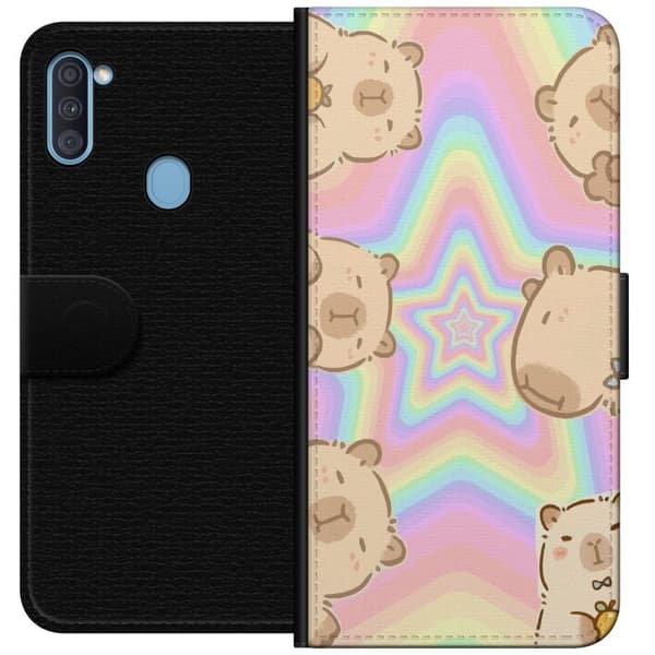 Samsung Galaxy A11 Tegnebogsetui Kawaii Capybara Galaxy Sød Anime Dyr Rummotiv Kawaii Trend Gave TikTok Design