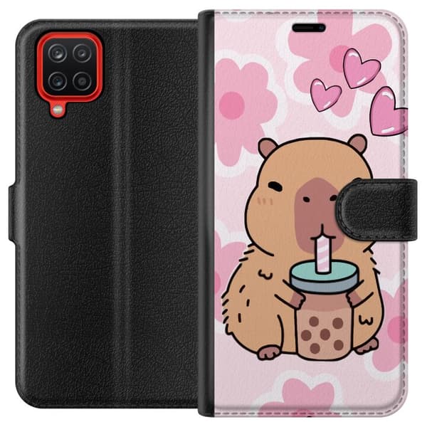 Samsung Galaxy A12 Lompakkokotelo Kawaii Capybara Sydän Anime-tyyli Söpö Suunnittelu Eläinaihe TikTok Suosittu Lahja Tyttö