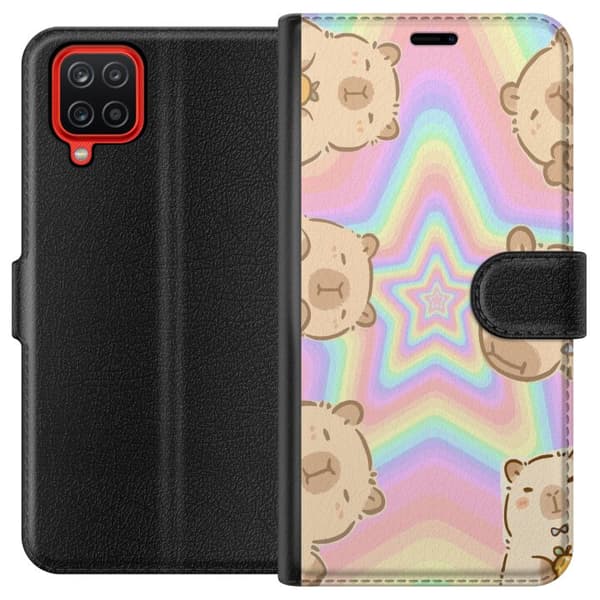 Samsung Galaxy A12 Lommeboketui Kawaii Capybara Galaxy Søt Anime Dyr Romtema Kawaii Trend Gave TikTok Design