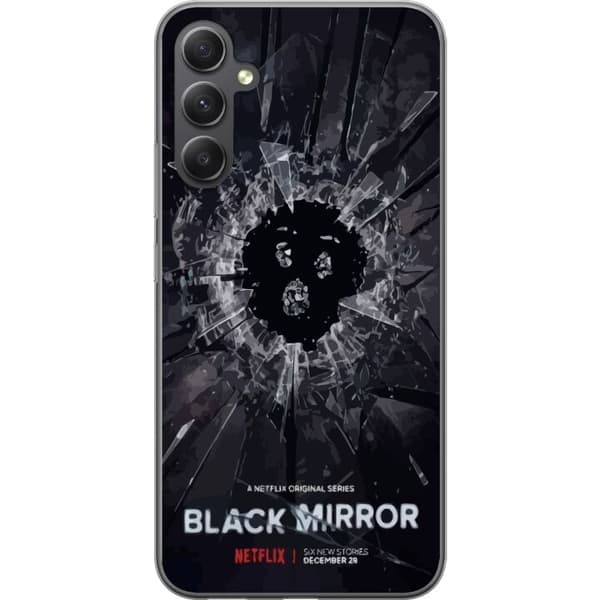 Samsung Galaxy A15 5G Gjennomsiktig deksel Black Mirror Sci-Fi Netflix Serie Dystopi Teknologi Cyberpunk Mørkt TV Videospill Tema