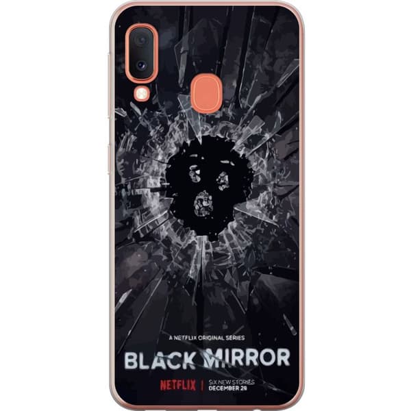 Samsung Galaxy A20e Gennemsigtig cover Black Mirror Sci-Fi Netflix Serie Dystopi Teknologi Cyberpunk Mørkt TV Videospil Tema