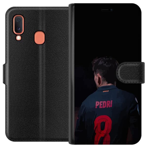 Samsung Galaxy A20e Tegnebogsetui Pedri FC Barcelona Fodbold Spansk Midtbanespiller Mål Sportsmotivation Fans Børn Ungdom