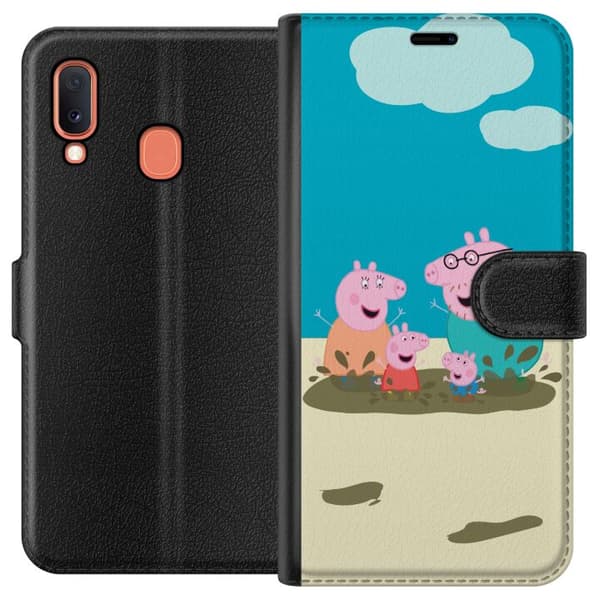 Samsung Galaxy A20e Lommeboketui Greta Gris Familien Georg Lerøl Barne Motiv Serie Populær Barnekarakter Glede