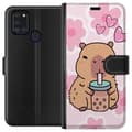 Miniatyrbillede 1 af 3: Samsung Galaxy A21s Tegnebogsetui Kawaii Capybara Hjerte Anime Stil Sød Design Dyremotiv TikTok Populær Gave Pige