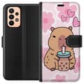 Miniatyrbild 1 av 3: Samsung Galaxy A23 Plånboksfodral Kawaii Capybara Hjärtan Anime Stil Söt Design Djurmotiv TikTok Populärt Present Tjej